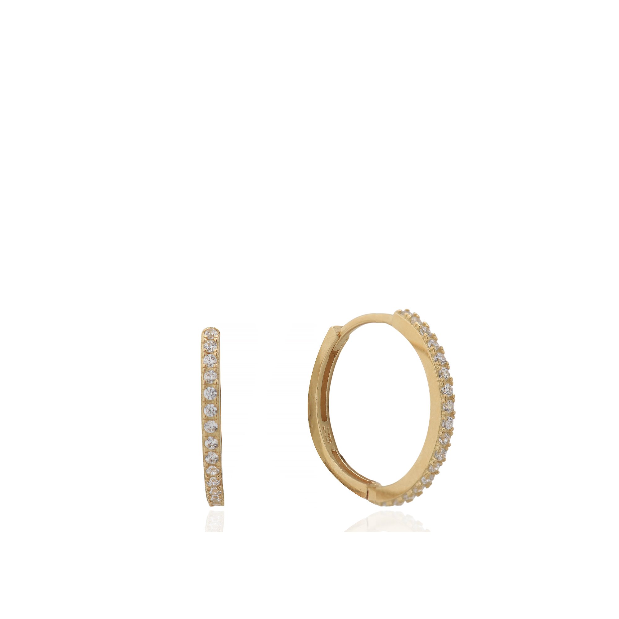 Row Stone-set Hoop Earrings M