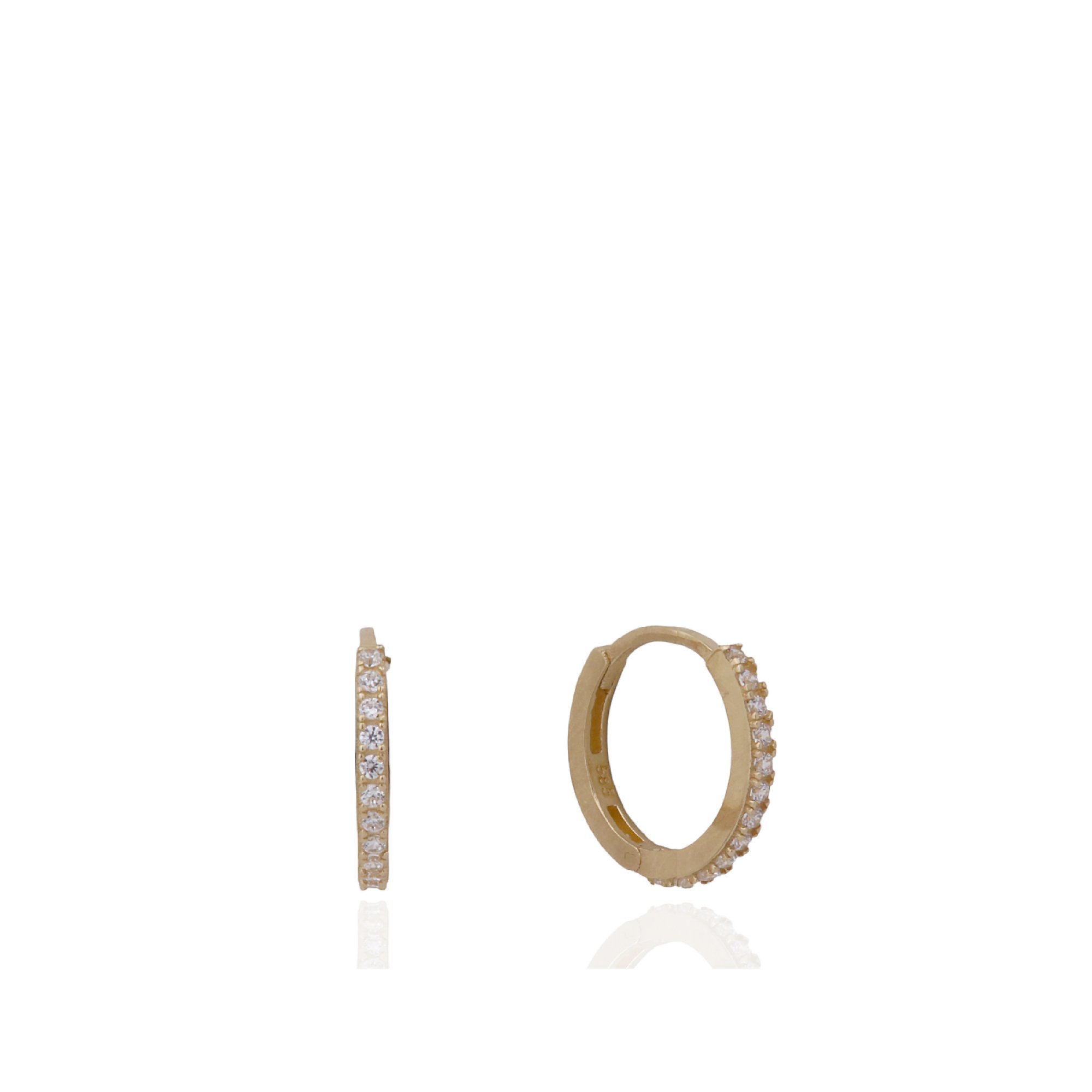 Row Stone-set Hoop Earrings S
