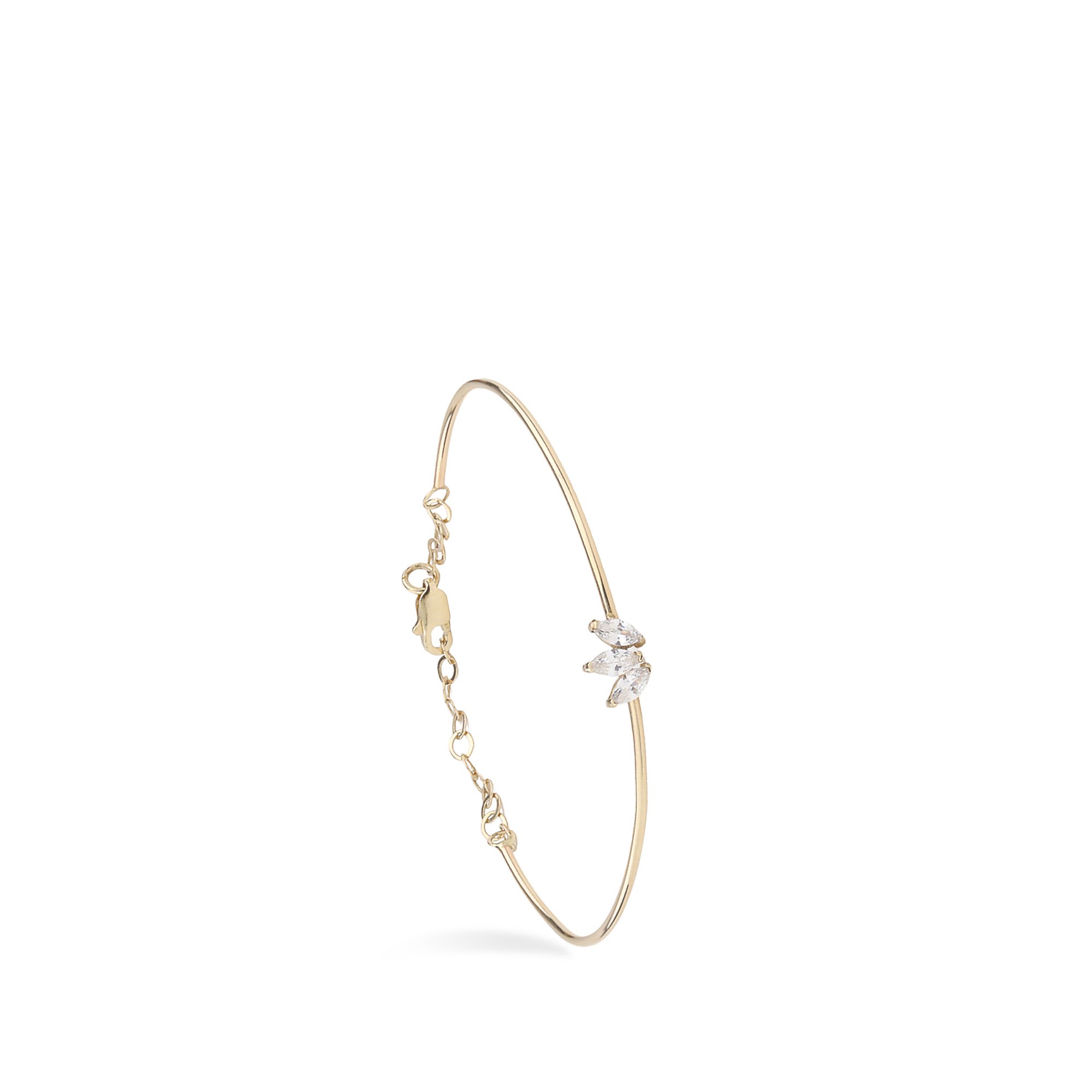 Stone-set Lotus Bangle