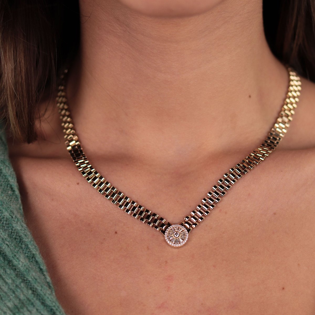 Taşlı Kordon Kolye