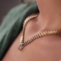 Taşlı Kordon Kolye