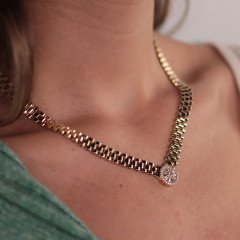 Taşlı Kordon Kolye