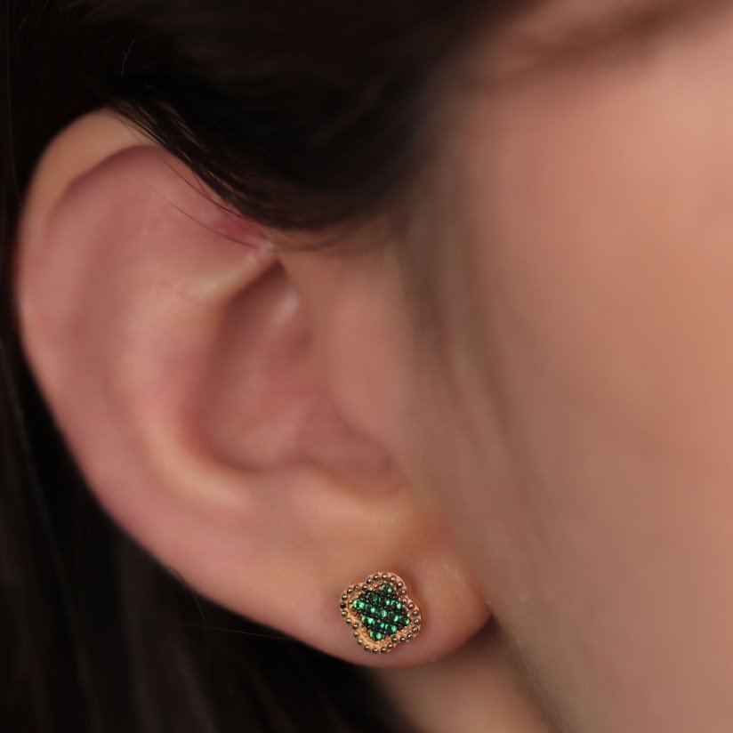 Green Clover Earrings 