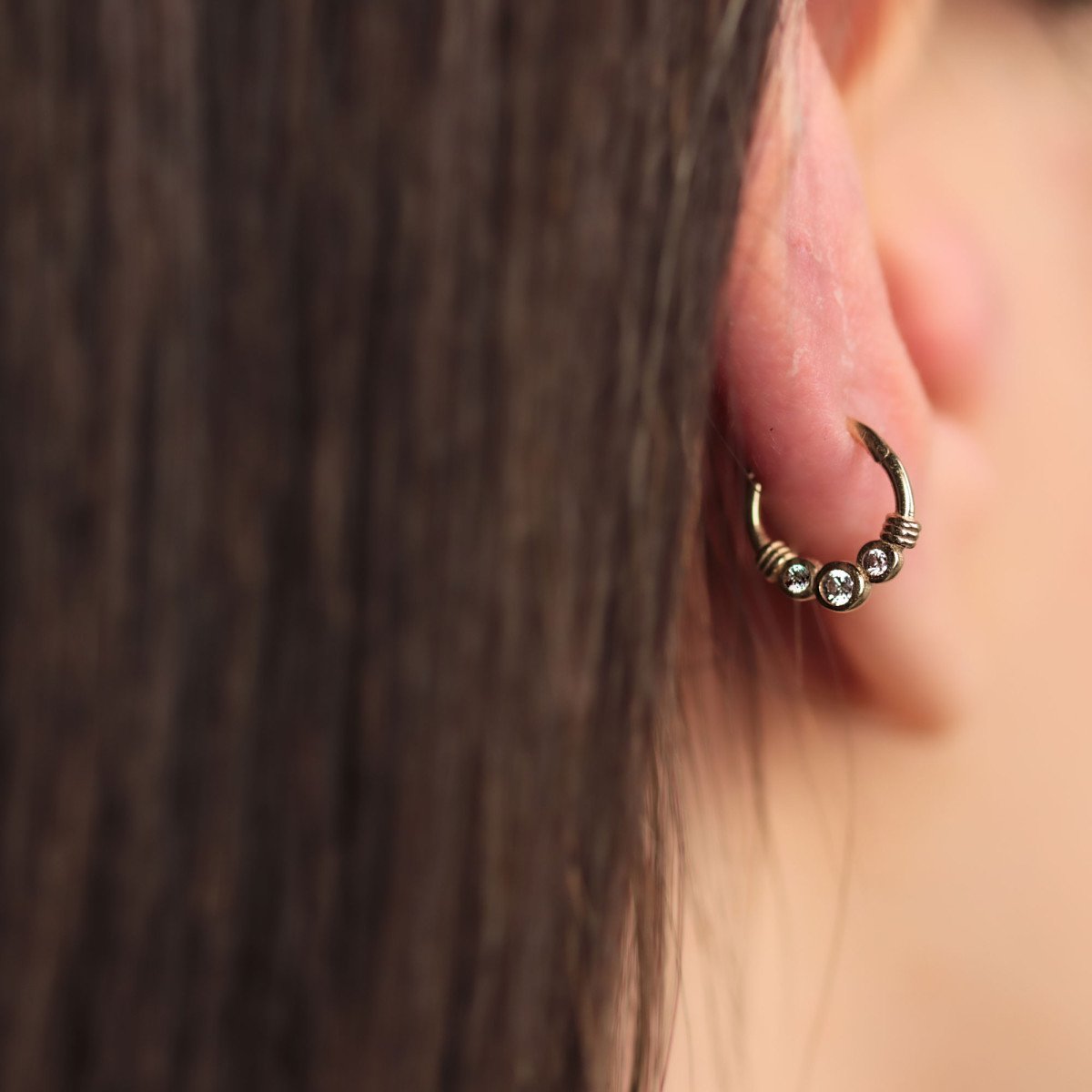 Üç Taş Halka Piercing