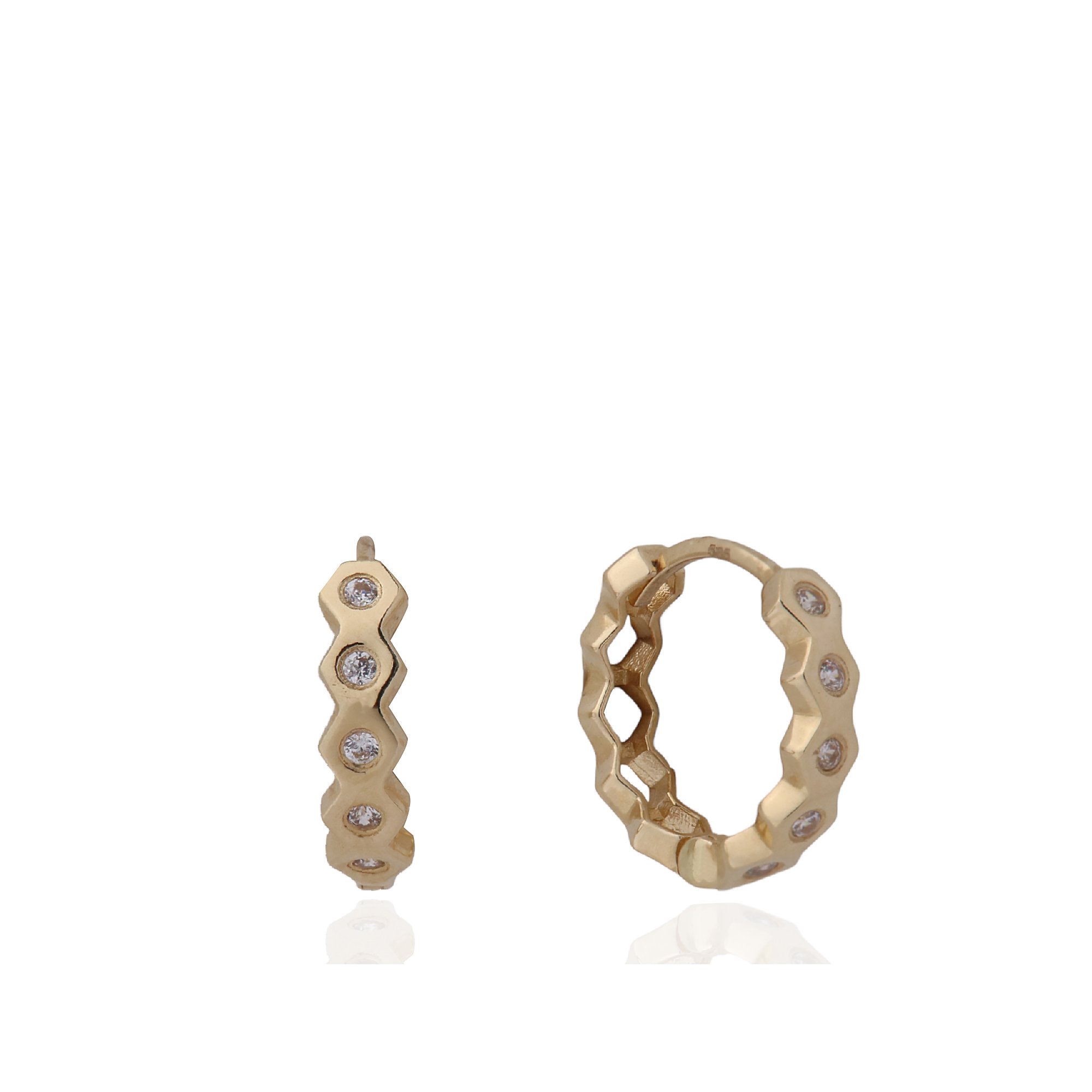 Stone-set Petek Hoop Earrings