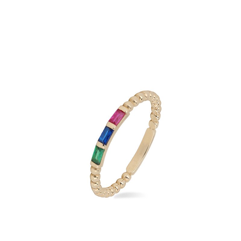 Colorful Baguette Ring