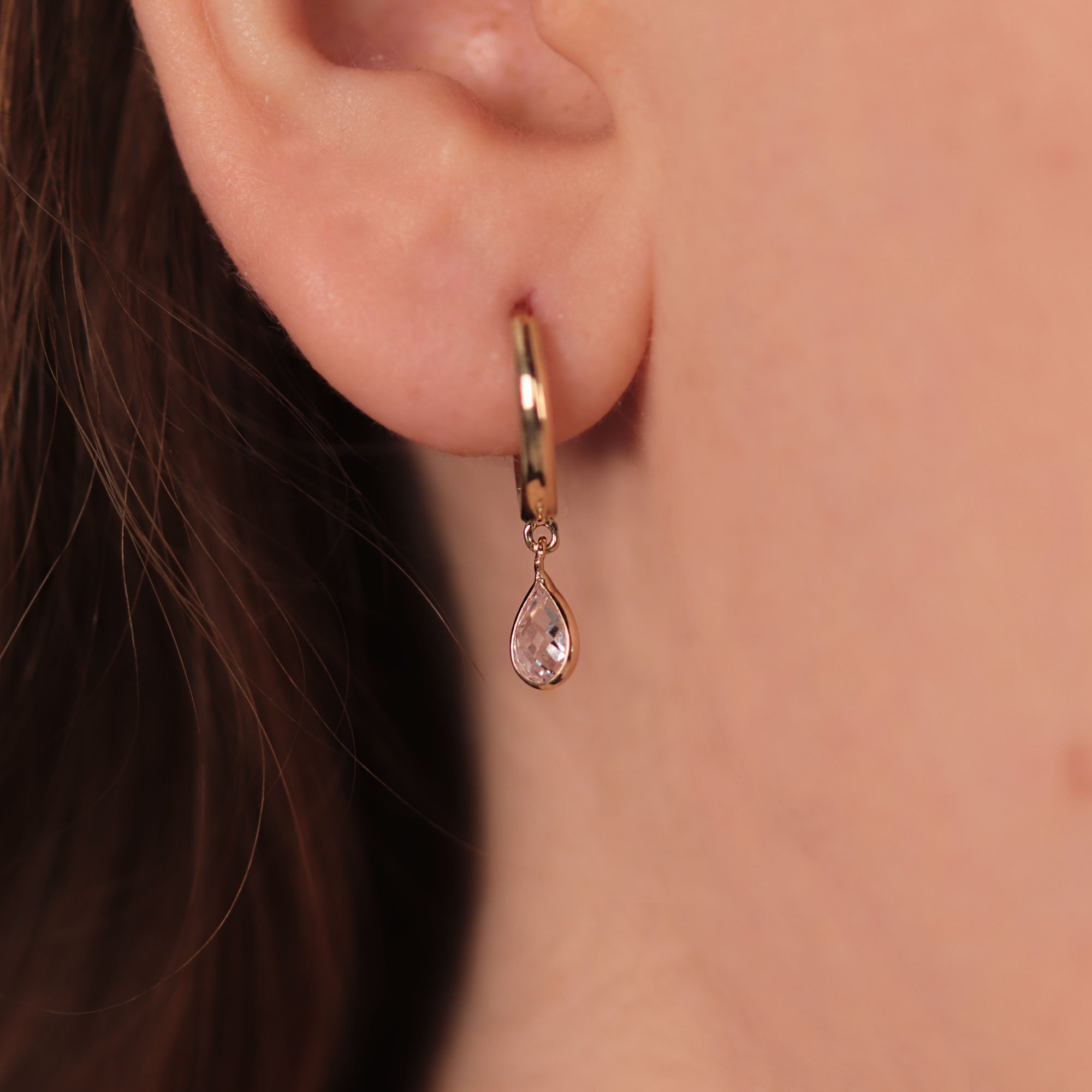 White Stone-set Earrings