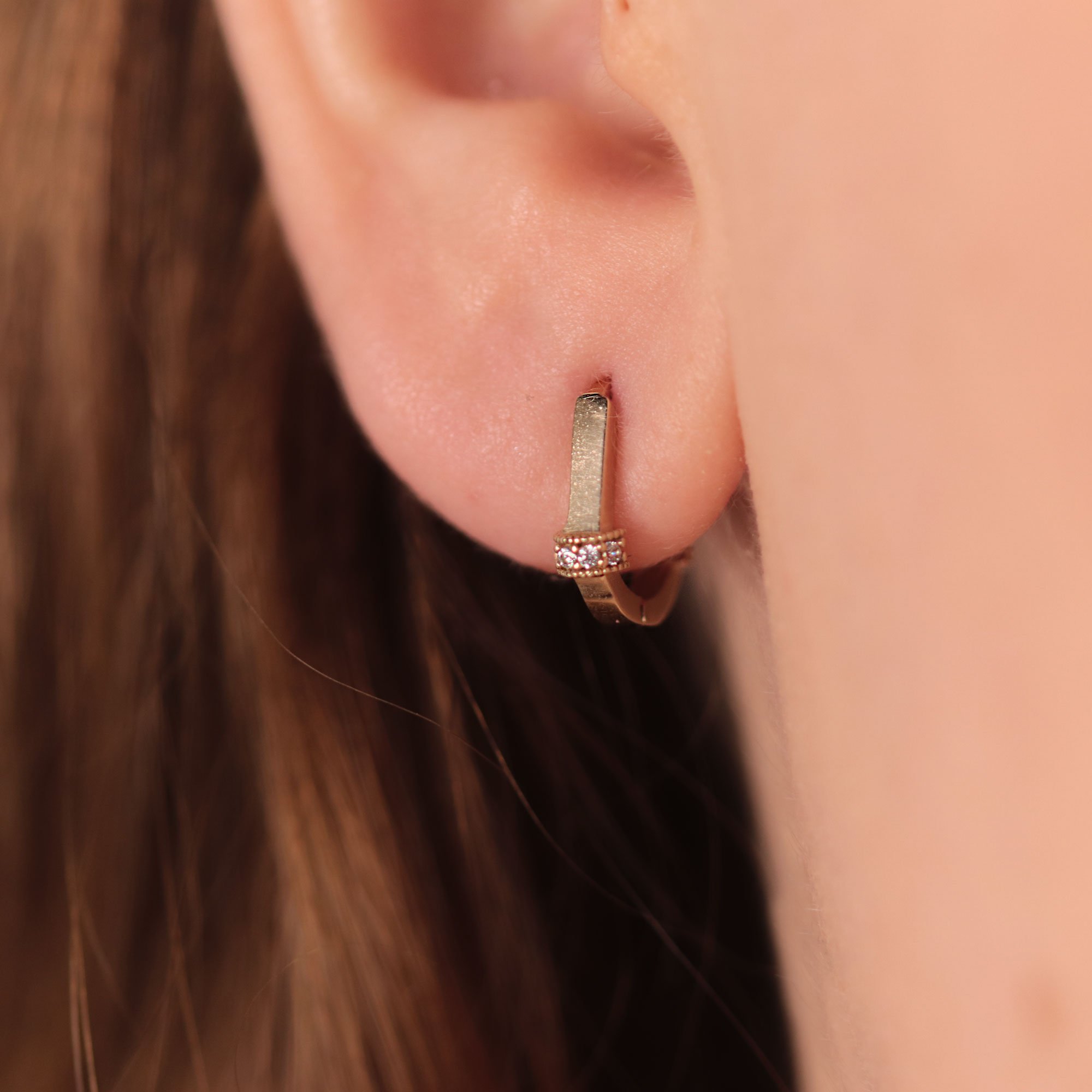 Mini Stone-set Earrings