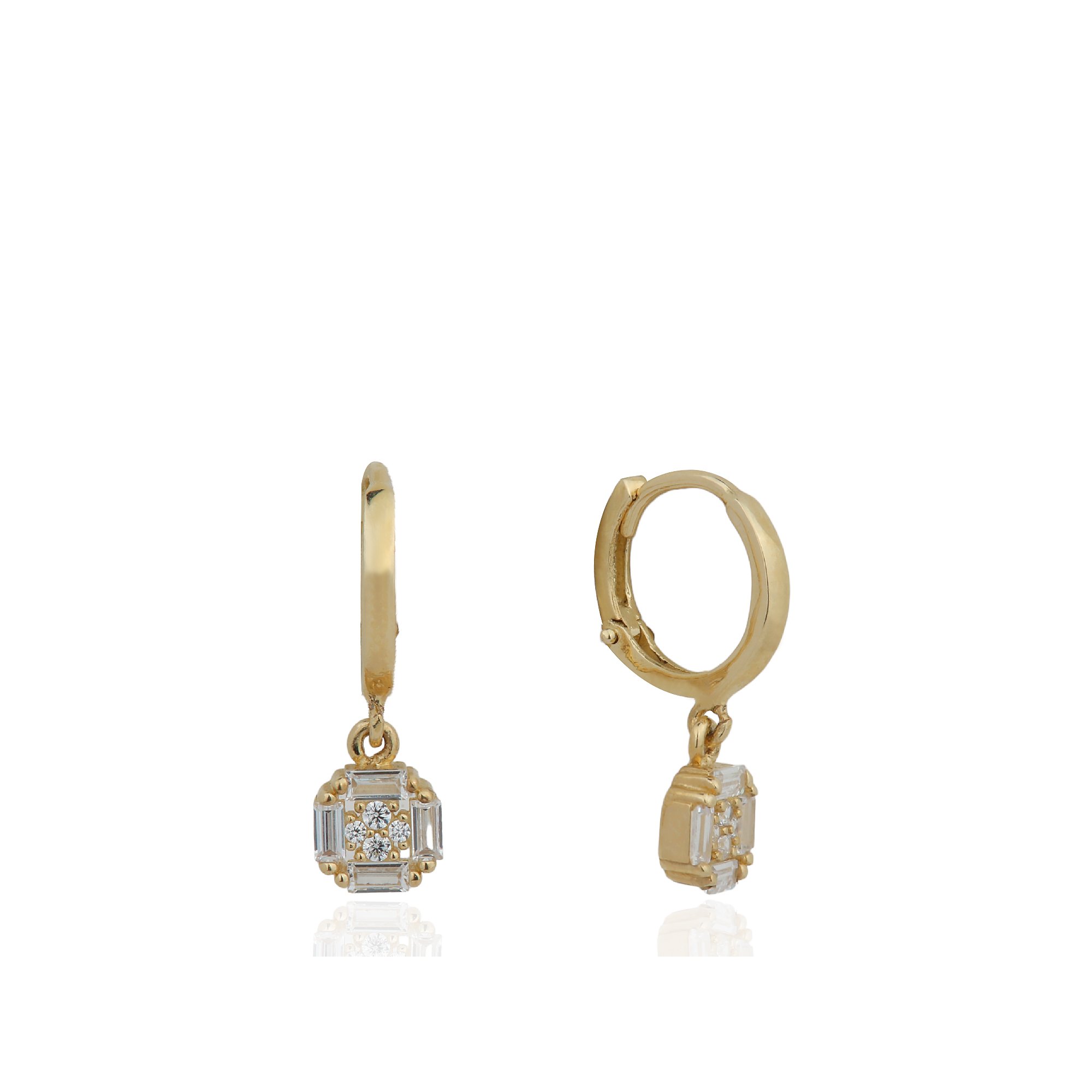 Stone-set Minimal Earrings