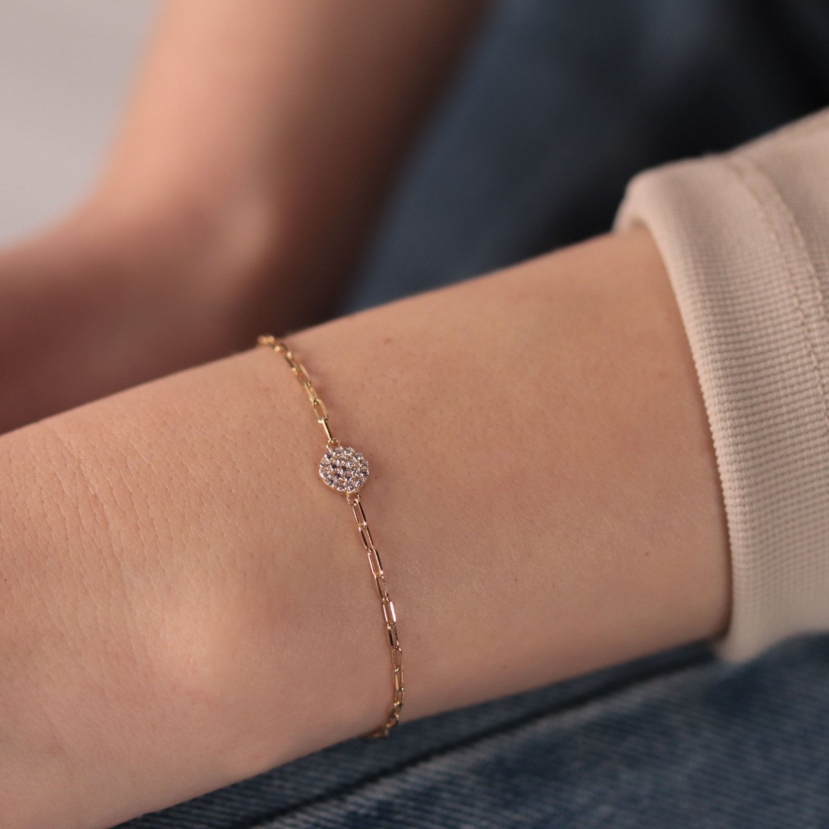 Taşlı Daire Bileklik