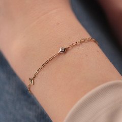 Taşlı Dörtgen Bileklik