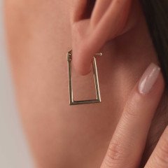 Dikdörtgen Halka Küpe 