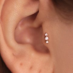 Geometrik Üç Taş Piercing
