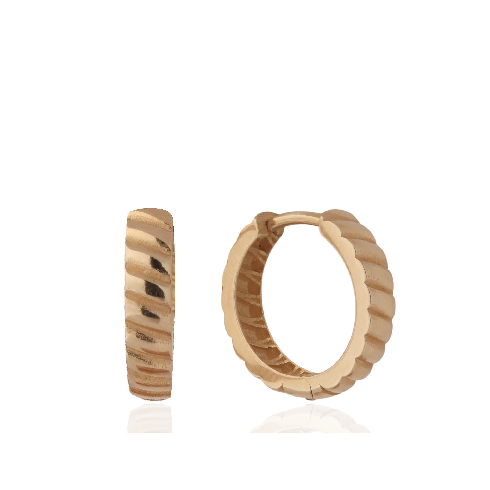 Çizgili Hoop Earrings