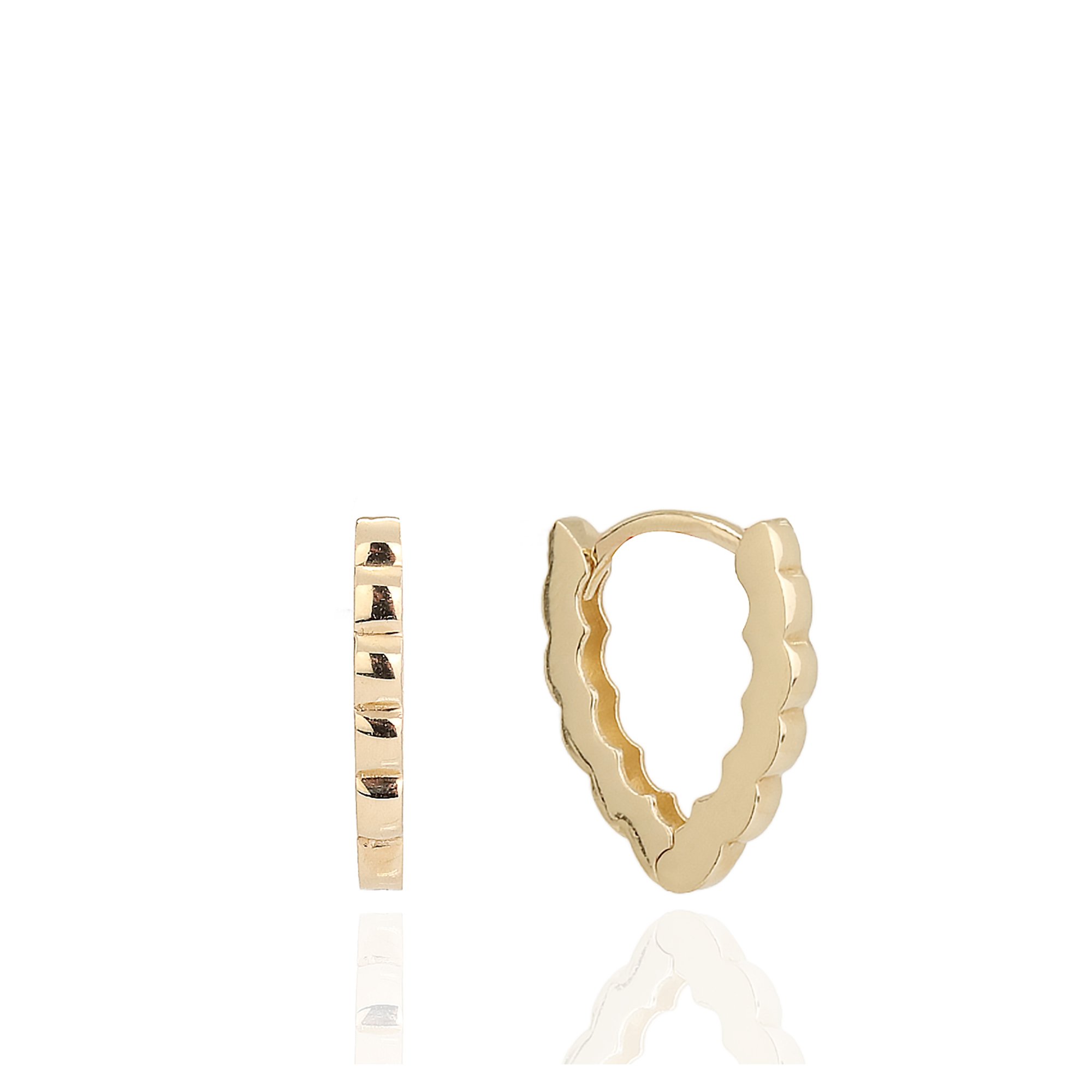 Çizgili V Earrings