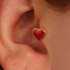 Kırmızı Kalp Piercing