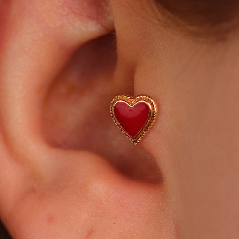 Kırmızı Kalp Piercing