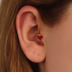 Kırmızı Kalp Piercing