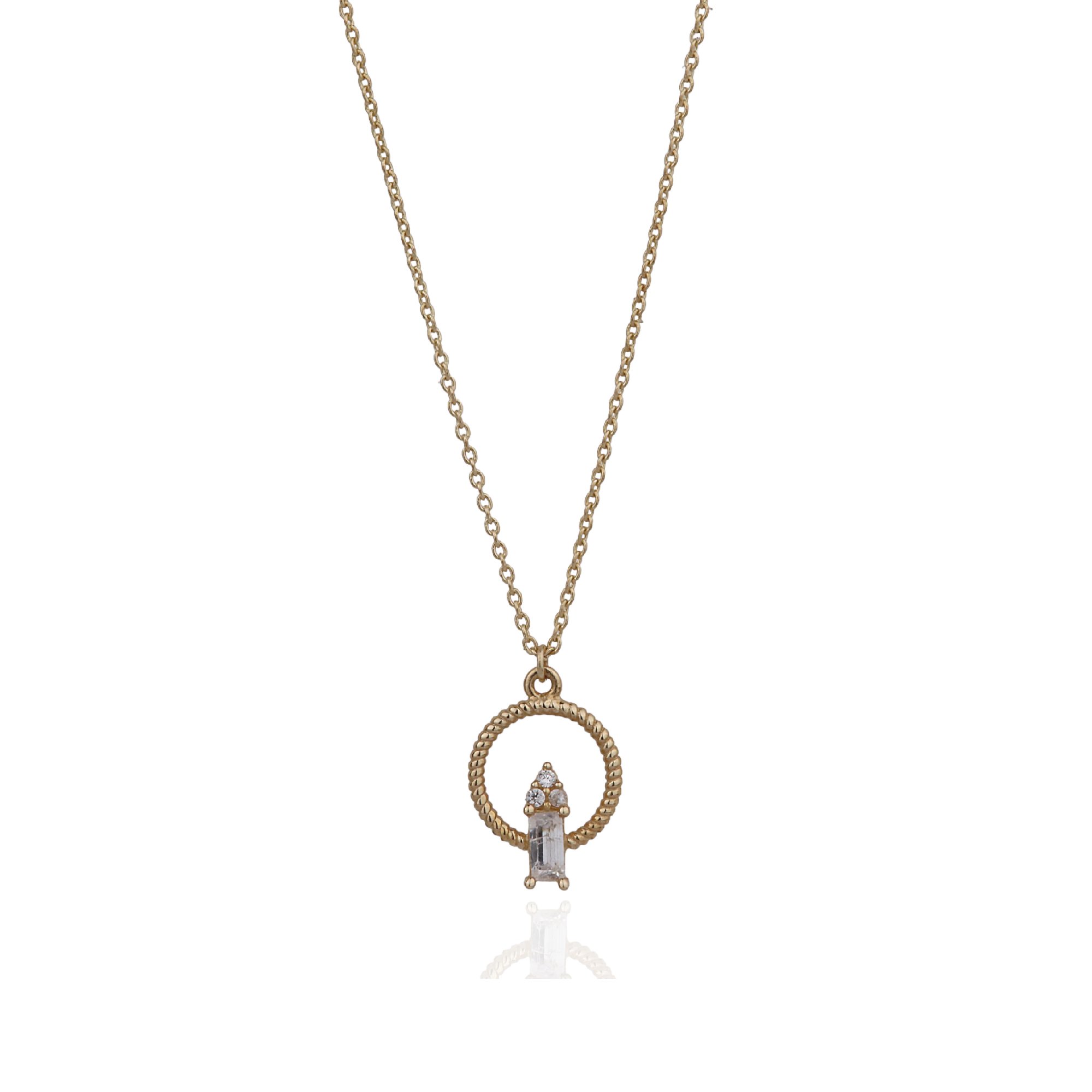 Hoop Baguette Necklace