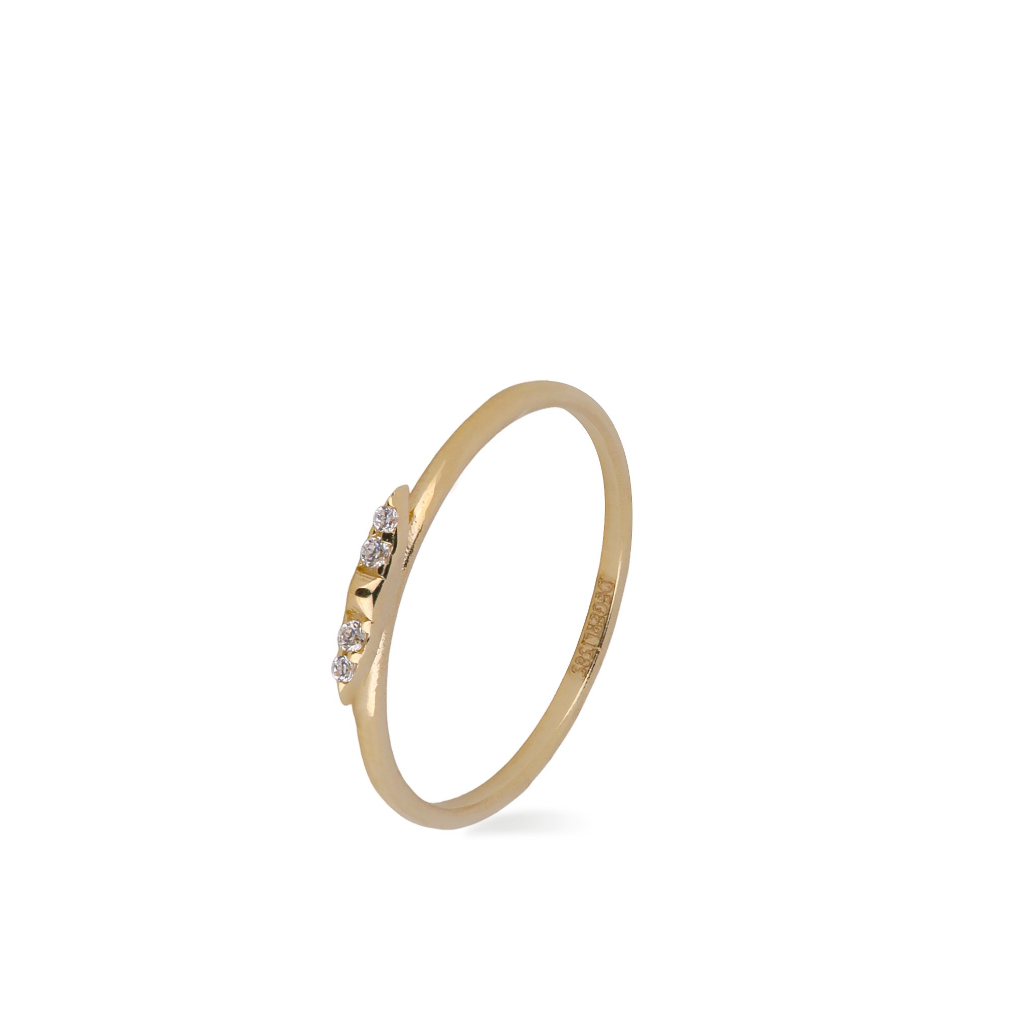 Stone-set Çizgi Ring
