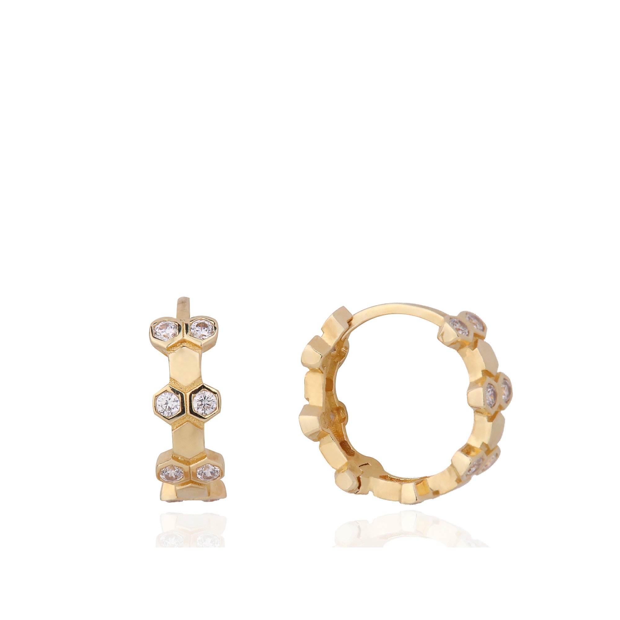 Stone-set Petek Hoop Earrings