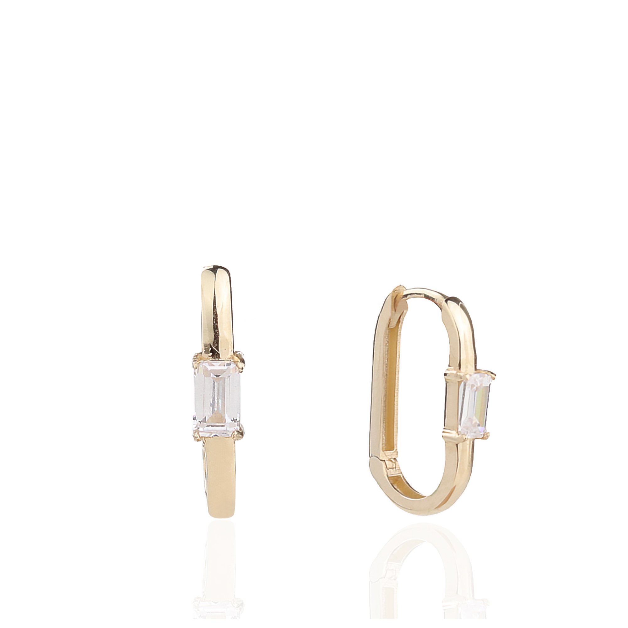 Baguette Elips Earrings