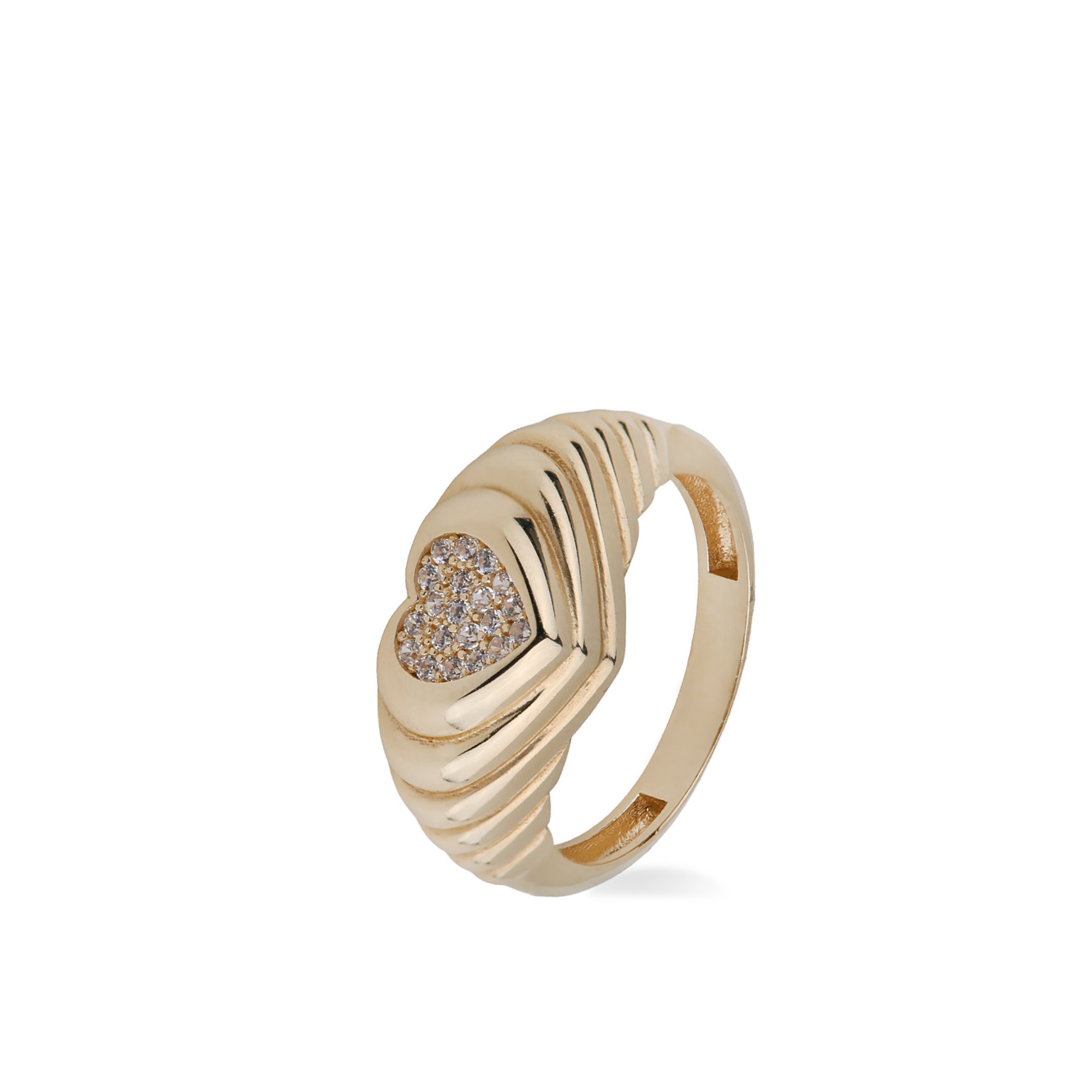 Stone-set Heart Şovalye Ring