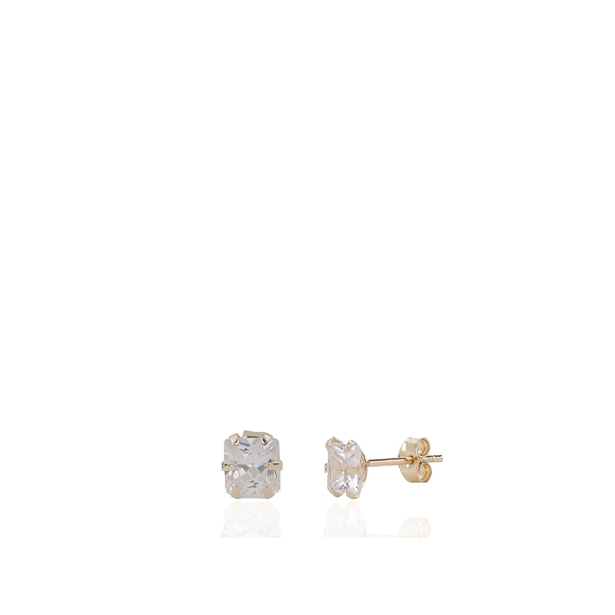 Square Solitaire Earrings
