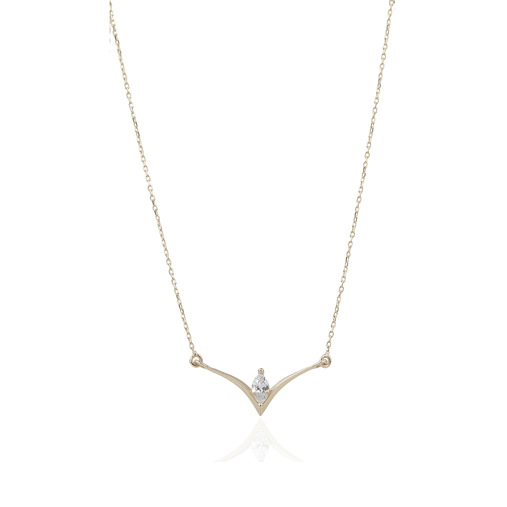 Stone-set V Necklace