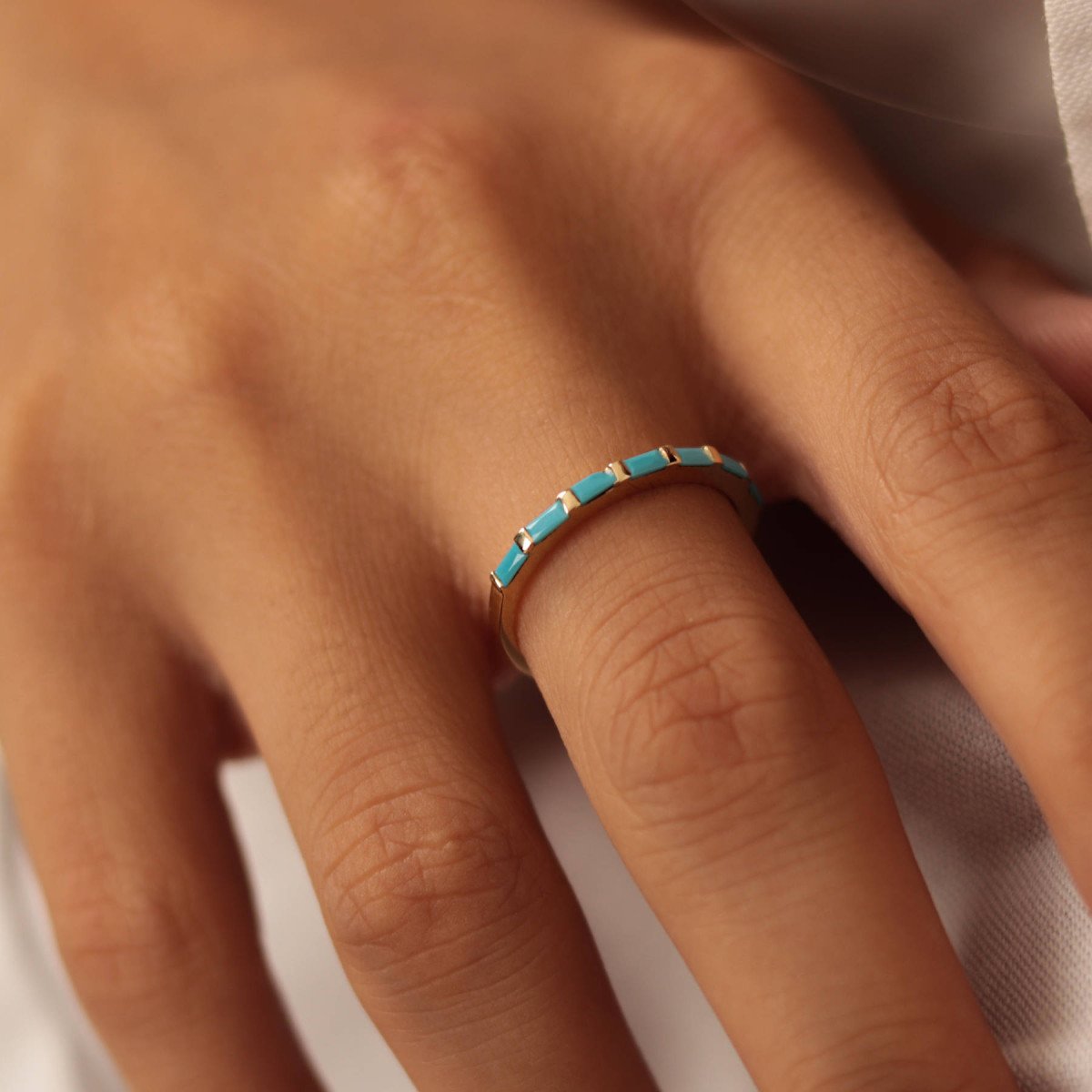 Yarım Tur Firuze Yüzük