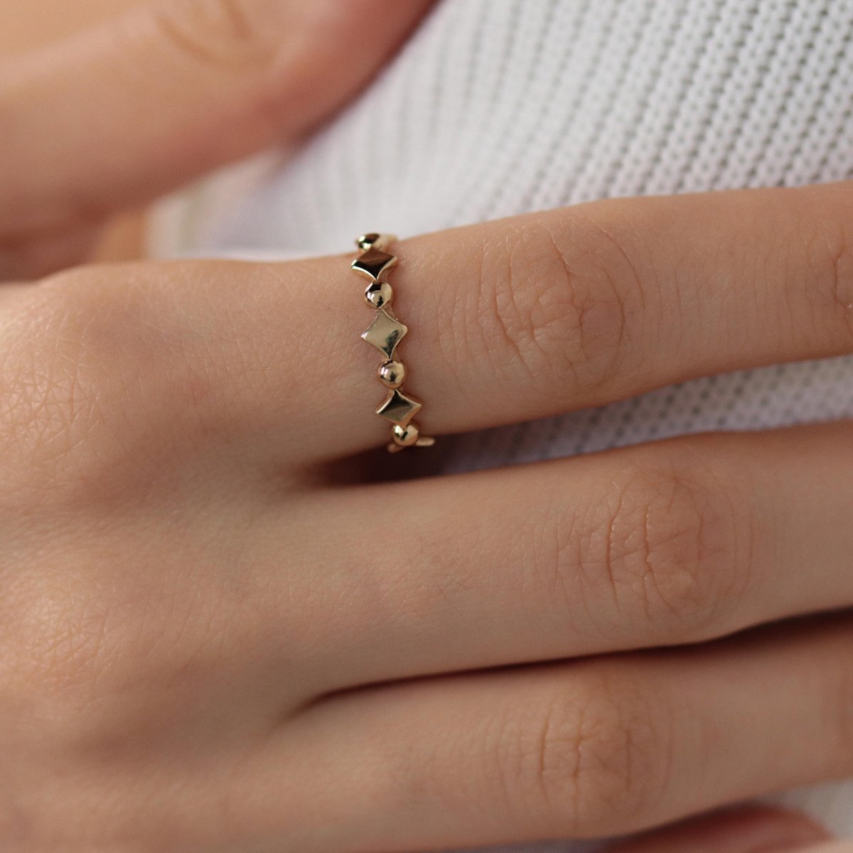 Dörtgen Top Yüzük