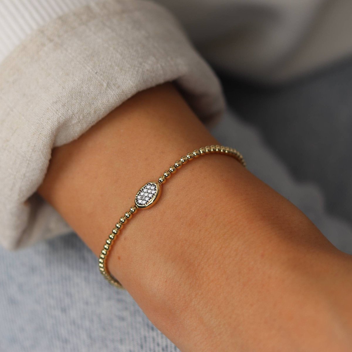 Taşlı Top Top Bileklik