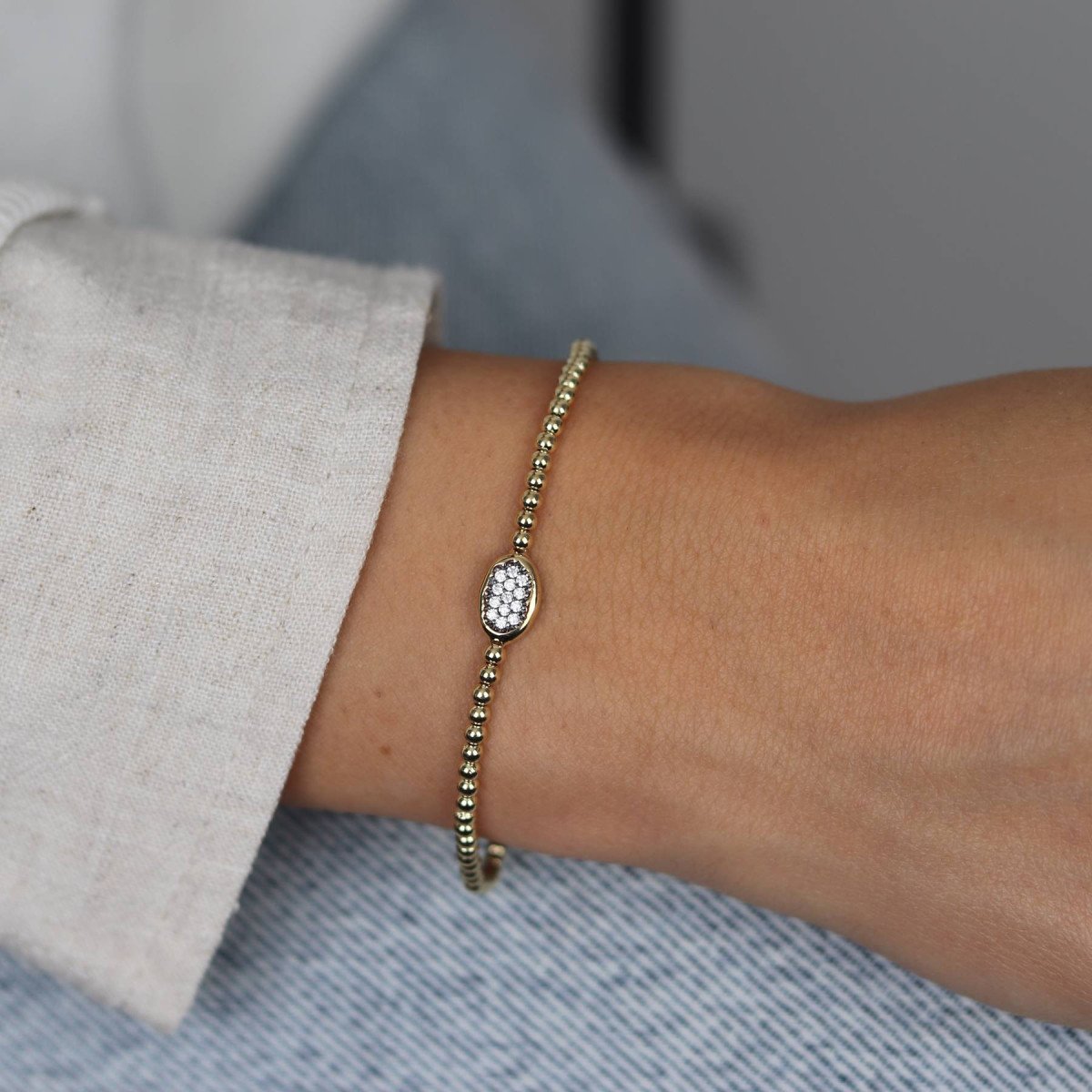 Taşlı Top Top Bileklik