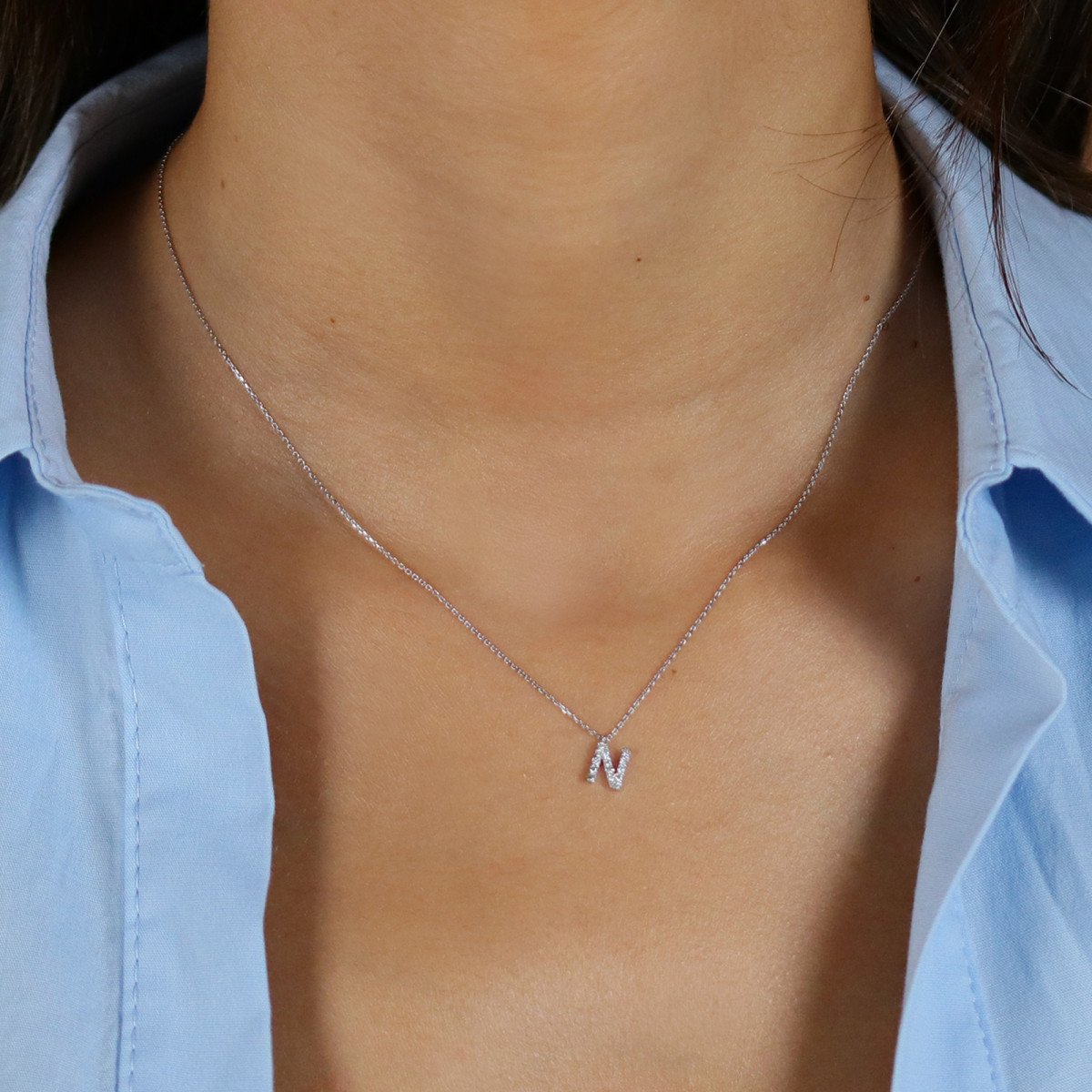 Harf Pırlanta Kolye