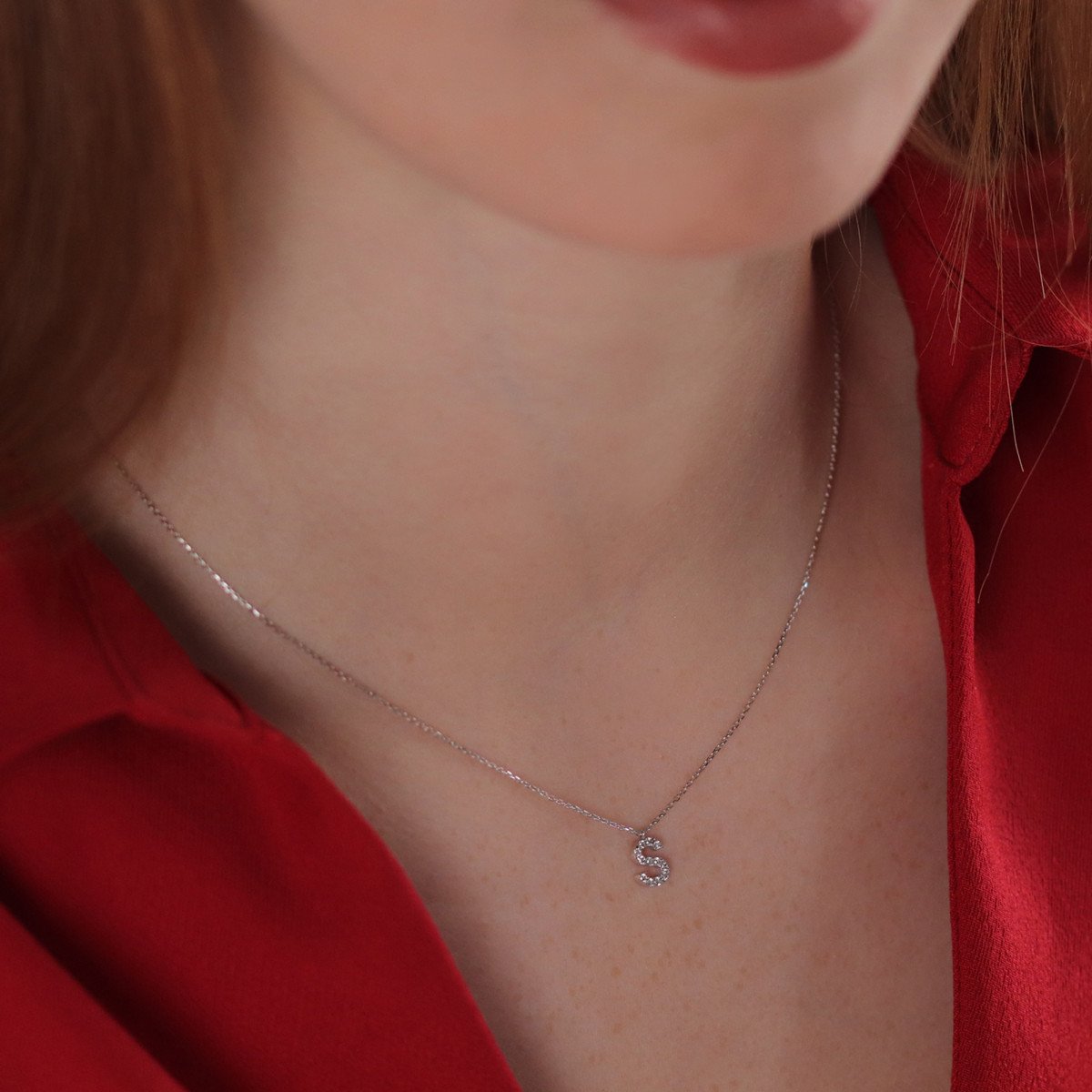 Harf Pırlanta Kolye