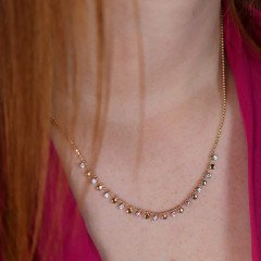 Sıralı Taş Pırlanta Kolye