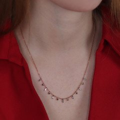 Sıralı Baget Pırlanta Kolye