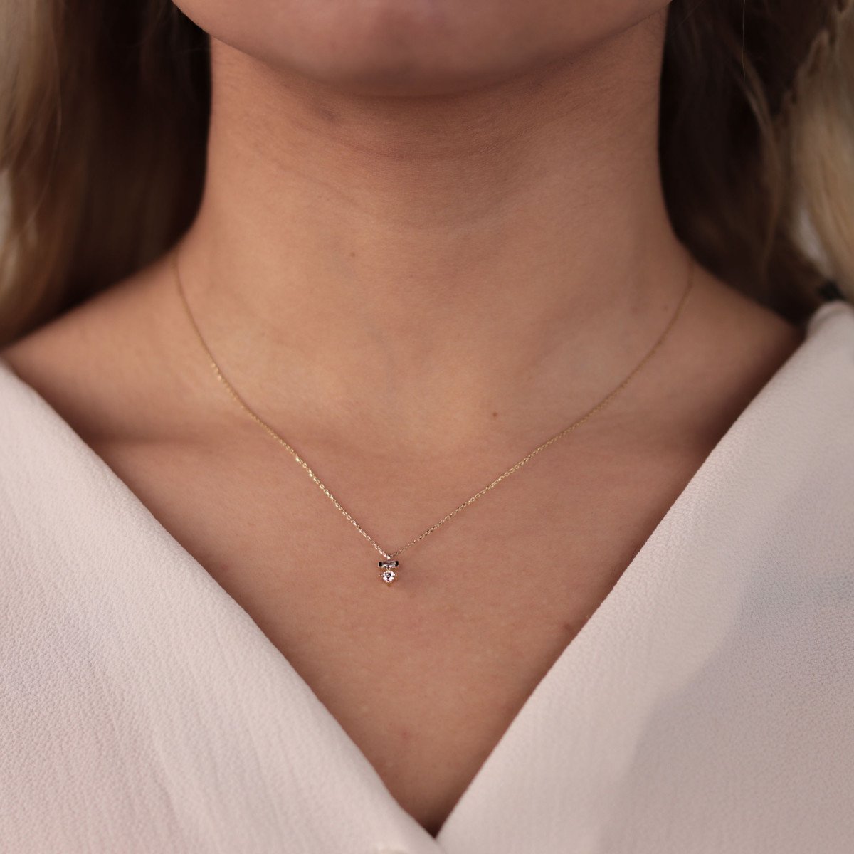 Taşlı Minimal Kolye