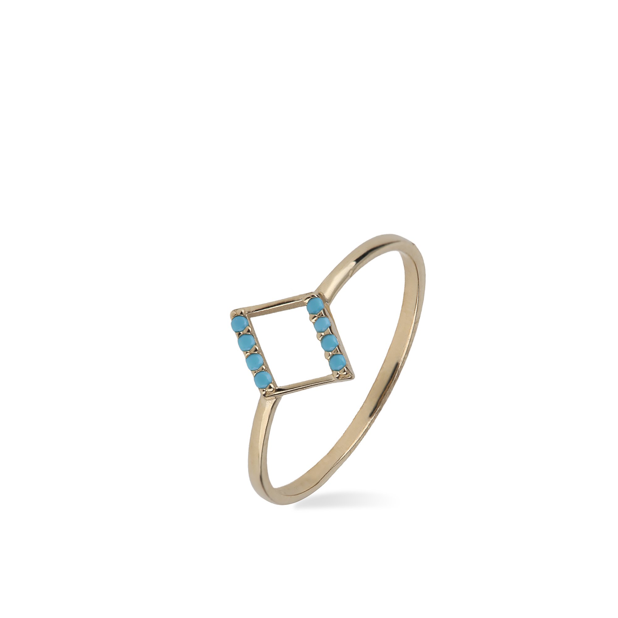 Turquoise Dörtgen Ring