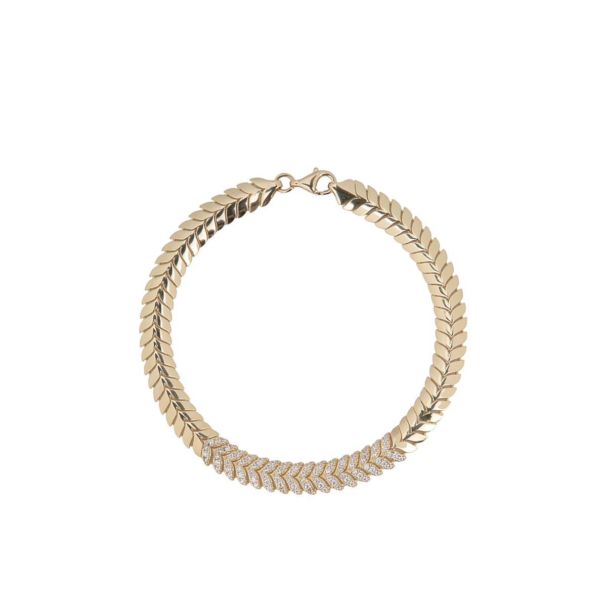 Taşlı Balık Sırtı Bileklik