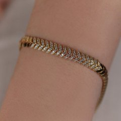 Taşlı Balık Sırtı Bileklik