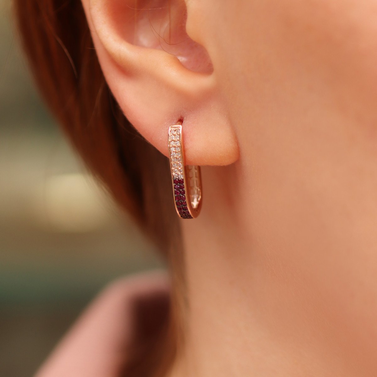 Elips Pırlanta Küpe