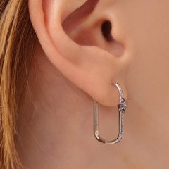 Göz Elips Pırlanta Küpe