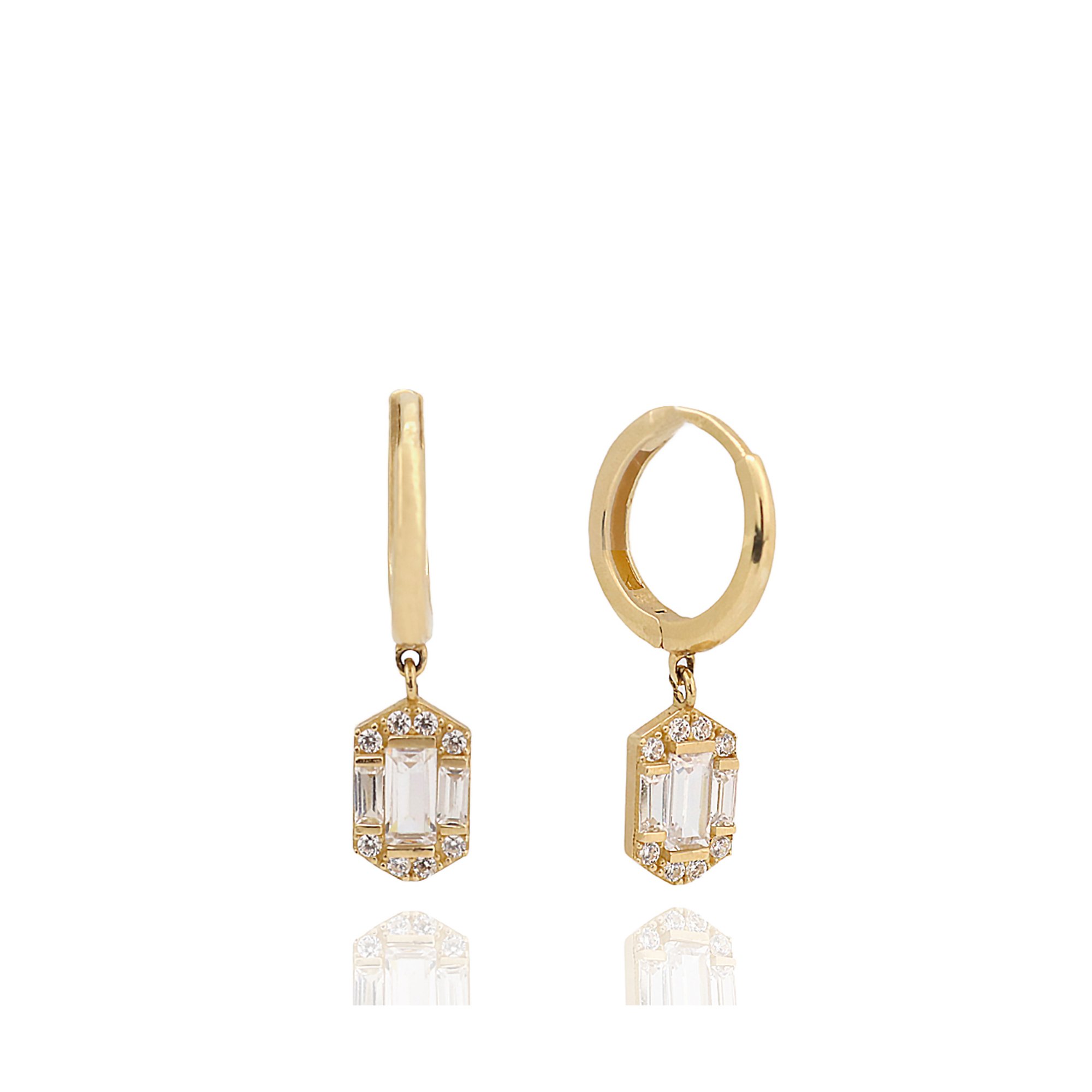 Baguette Hoop Earrings