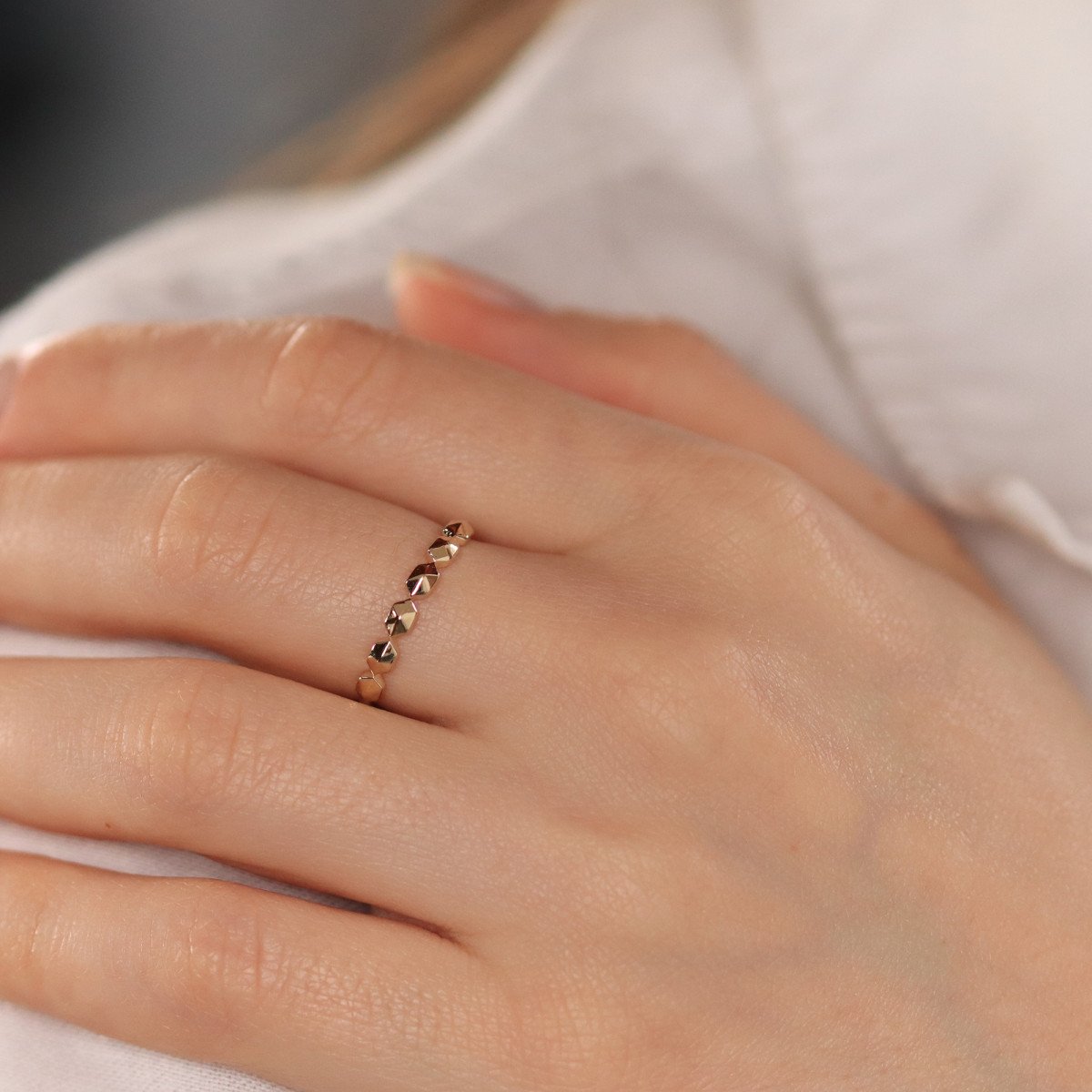 Sıralı İnce Prizma Yüzük