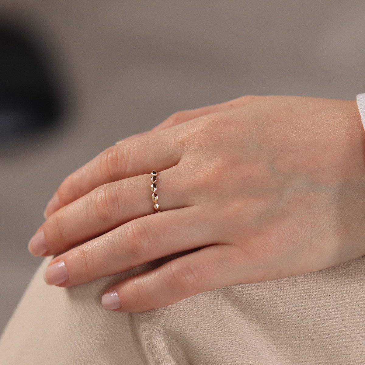 Sıralı İnce Prizma Yüzük