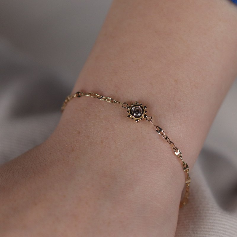 Taşlı Çiçek Bileklik