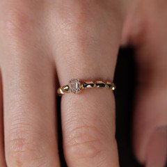 Baget Taşlı Prizma Yüzük