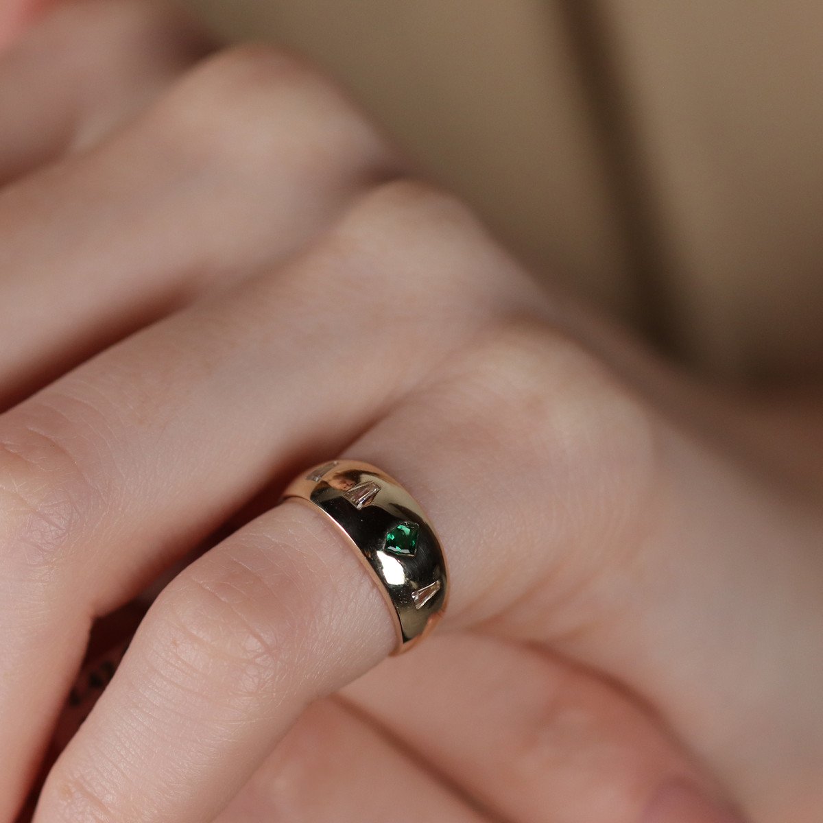 Geometrik Taşlı Yüzük