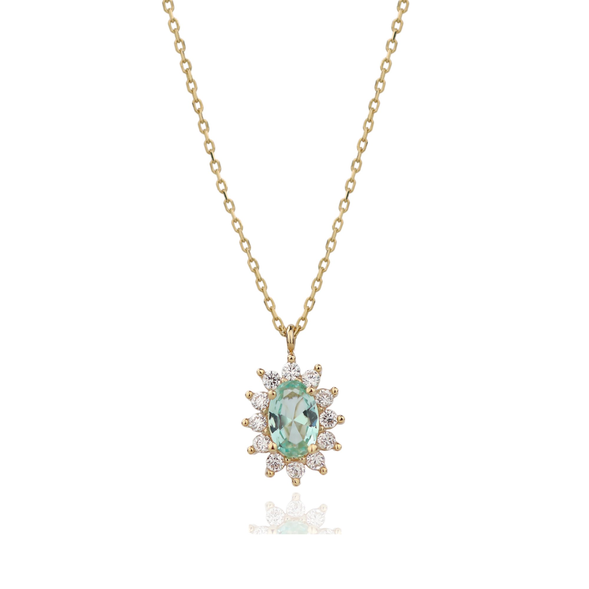 Stone-set Oval Necklace